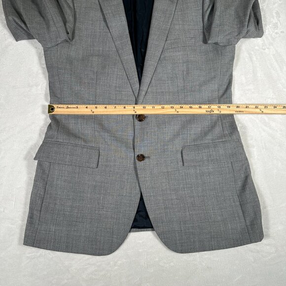 J. Crew Blazer Men Size 42L Gray 100% Wool Voyager Thompson Two Button B8632 EUC - Picture 4 of 11